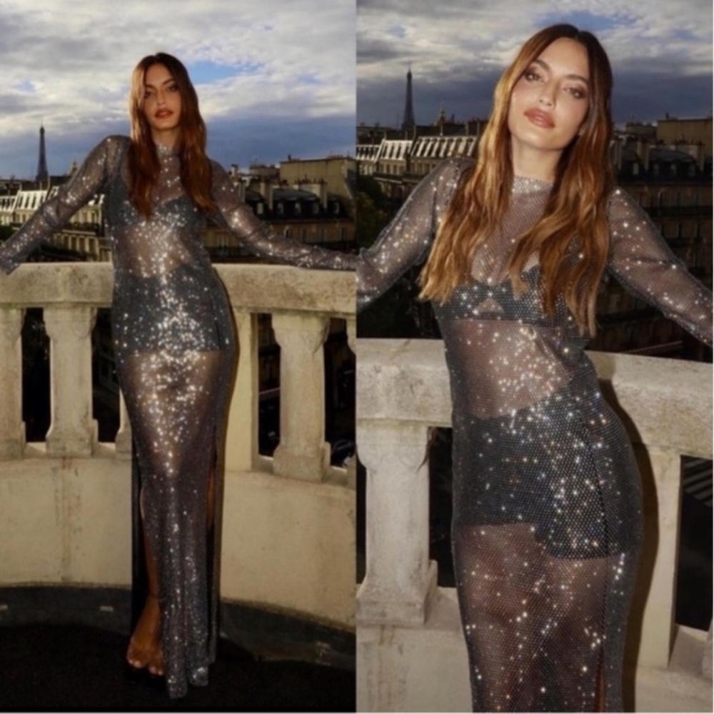 Santa Brands Rhinestone Maxi Dress